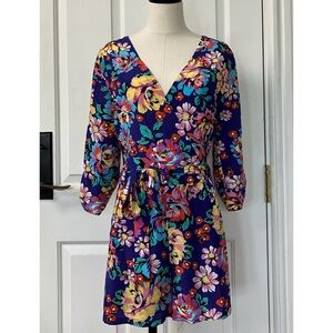 Yumi Kim Silk Floral 3/4 Sleeve Romper Size M